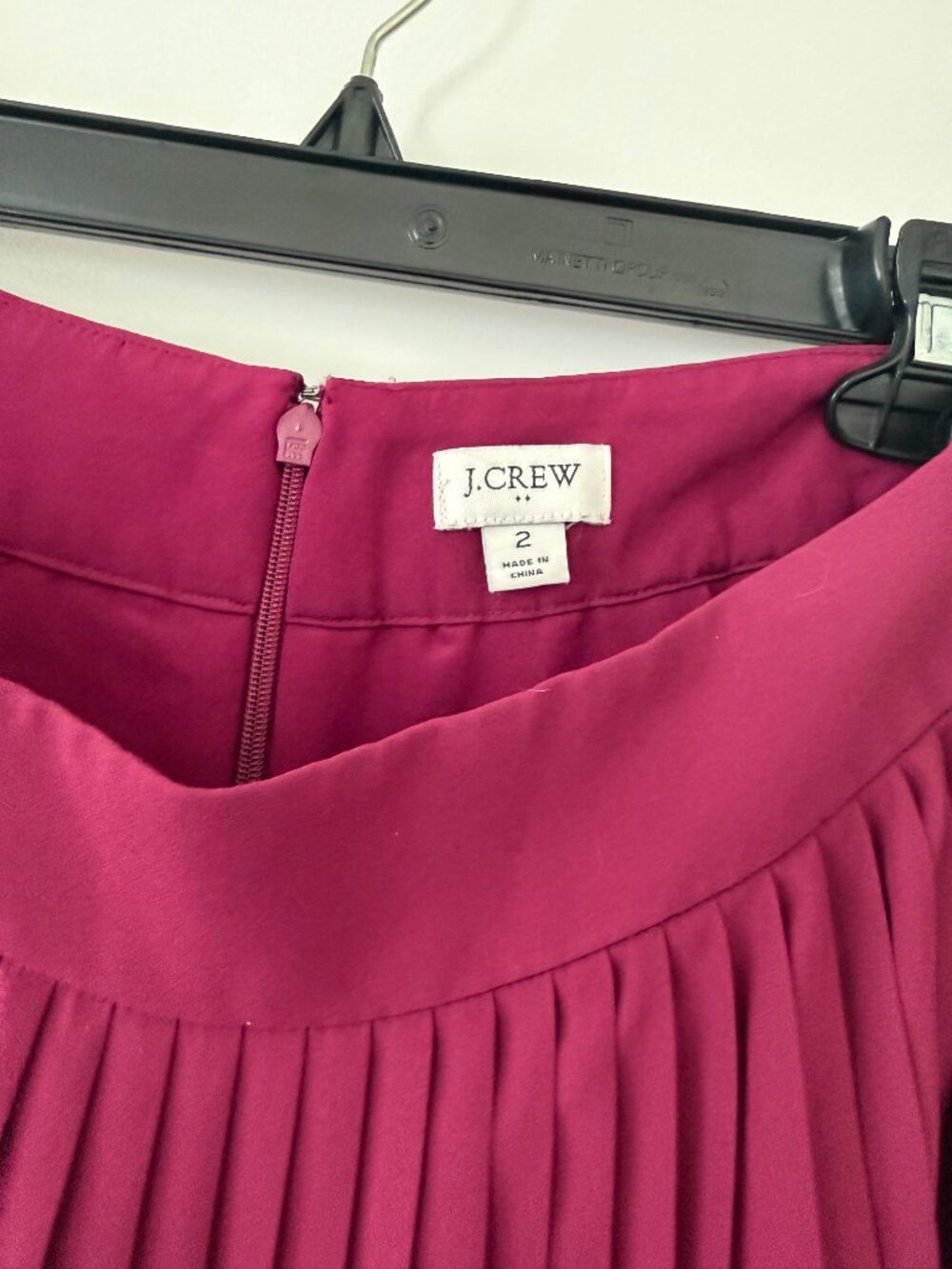 J. Crew Magenta Pleated Midi Skirt - Picture 2 of 5